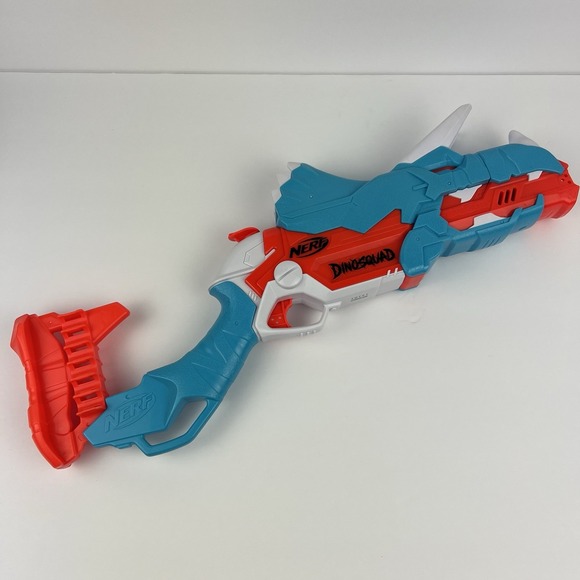 Nerf Other - Nerf‎ DinoSquad Tricera-Blast Dart Blaster Dinosaur Toy Gun Blue Red 2020 Hasbro